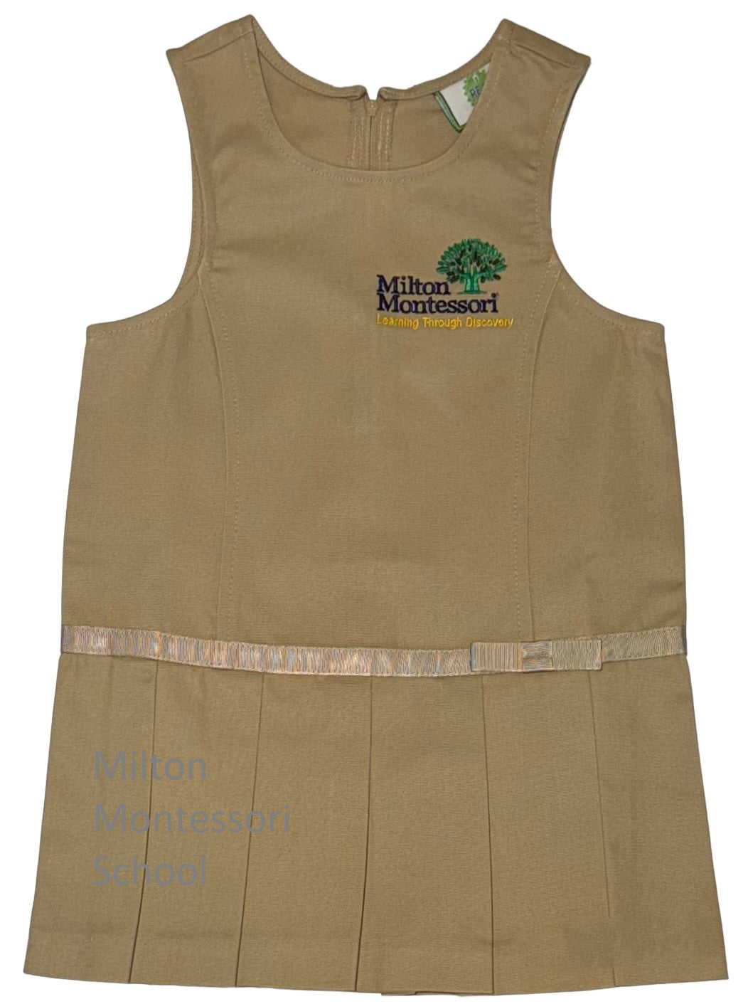 Uniform Drop Waist Jumper with Ribbon Bow