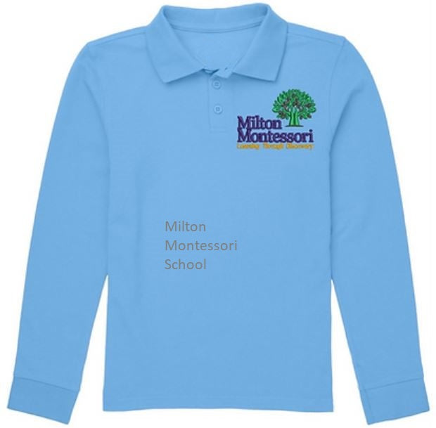Uniform Polo Shirt Light Blue Long Sleeve Unisex