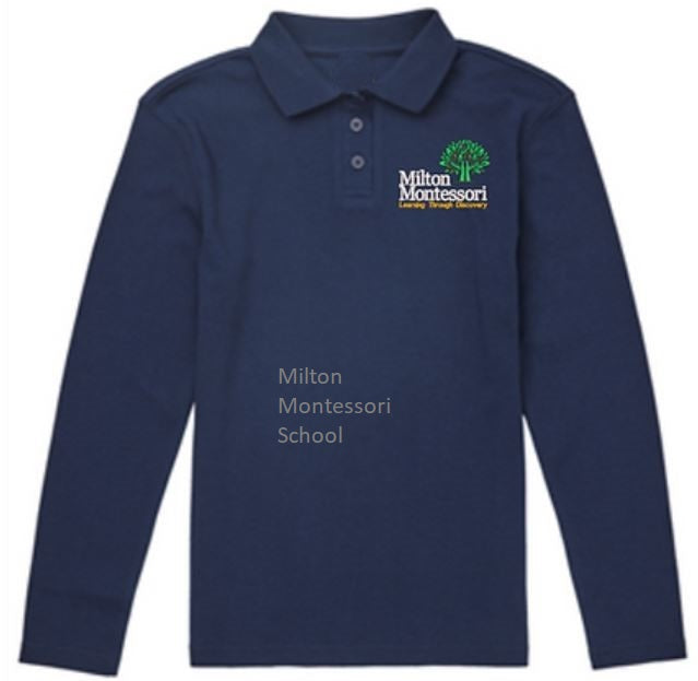 Uniform Polo Shirt Navy Blue Long Sleeve Unisex