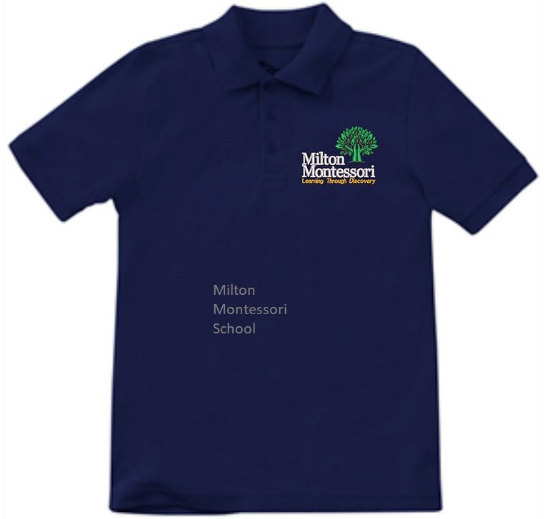 Spirit Wear Adult Polo Shirt Navy Blue Short Sleeve